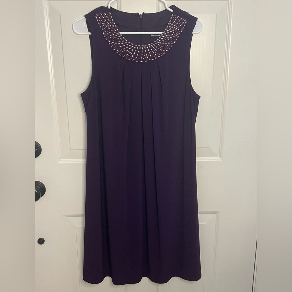 Elegant Purple Sleeveless Dress size 16